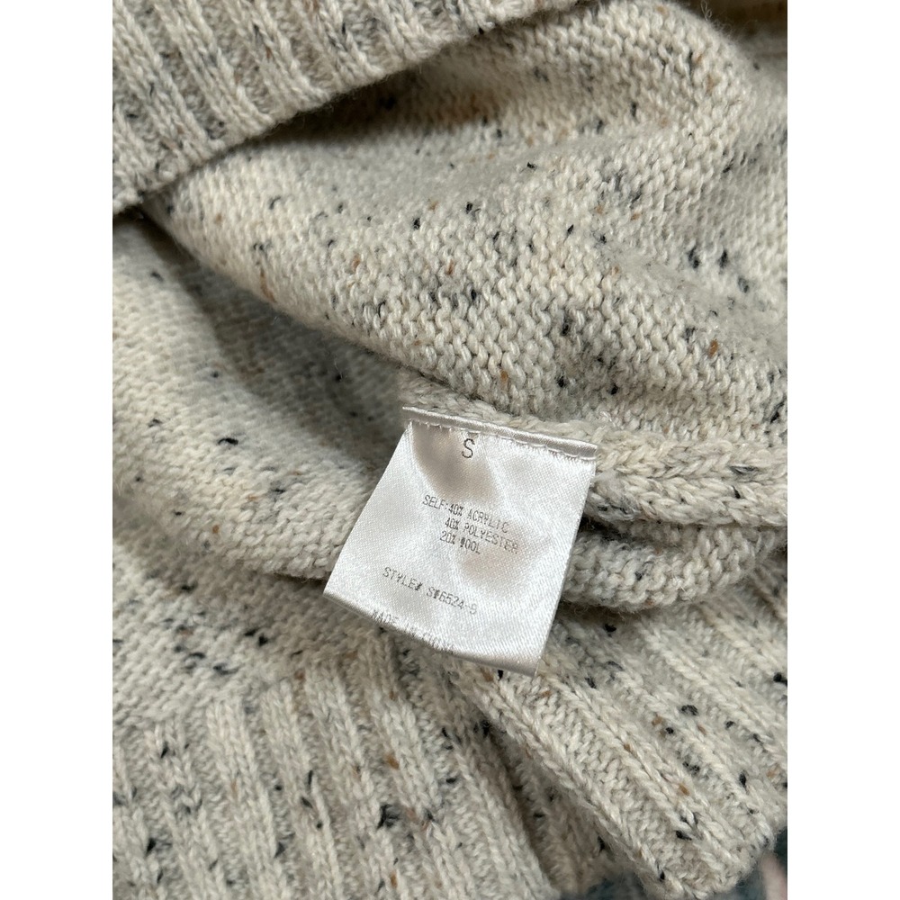 Bohme Mimi Knit‎ Sweater Ruffle Speckle Knit Sweater Balloon Sleeve Preppy S - Picture 6 of 8